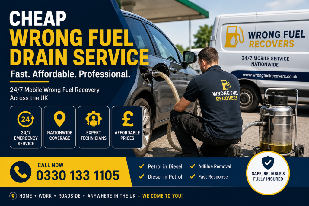 cheap wrong fuel drain service