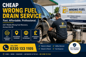 cheap wrong fuel drain service
